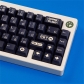 Famicon Black White 104+25 PBT Dye-subbed Keycaps Set Cherry Profile for MX Switches Mechanical Gaming Keyboard